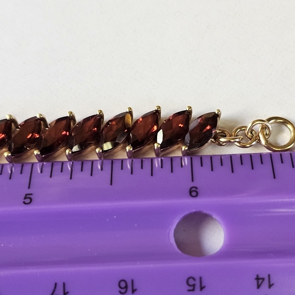 Genuine Red Garnet 18K Rose Gold over Sterling Silver Bracelet! ✨️ - Picture 5 of 8
